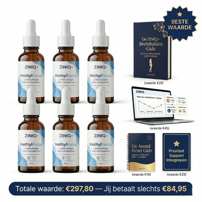 ZINIQ+ MethylFocus Volwassenen | Geactiveerd folaat voor rust, focus en mentale veerkracht